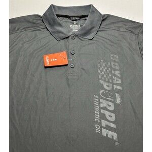 Royal Purple Synthetic Oil Men's Purple Polo Golf Shirt Grey Size Large NWT New